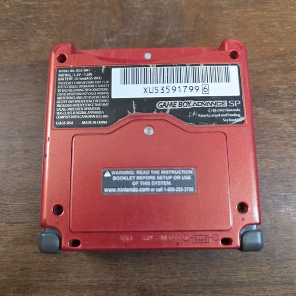 Nintendo Flame Red Game Boy Advance SP 001 Handheld Console - Picture 4 of 10